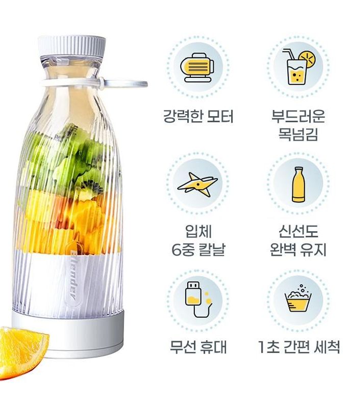 ZY 휴대용 믹서기 텀블러 1인용 미니 믹서기 USB 충전식 아침용 스무디 주스컵 블렌더
